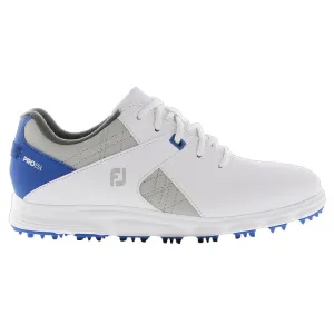 FootJoy Pro SL Spikeless Junior Shoe- White/Grey/Royal Blue