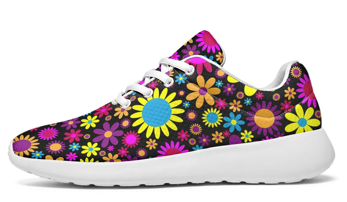 Funky Retro Flowers Sneakers