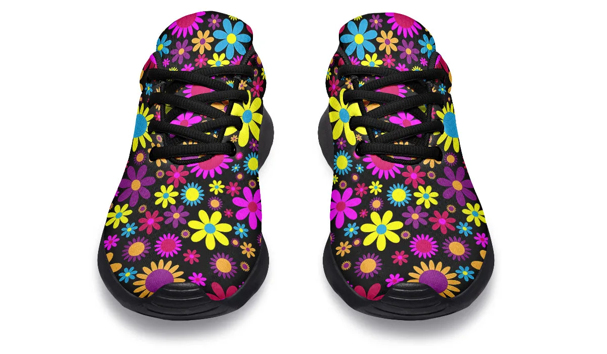 Funky Retro Flowers Sneakers