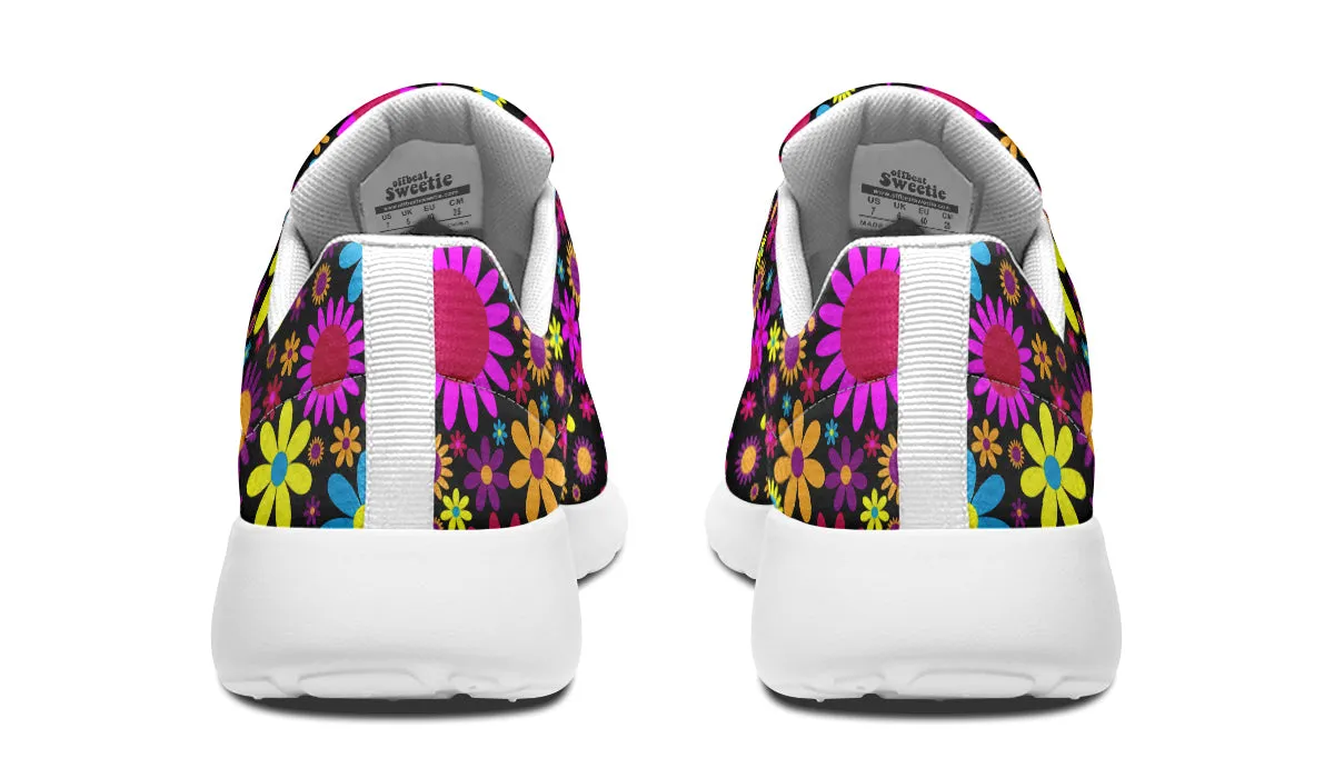 Funky Retro Flowers Sneakers