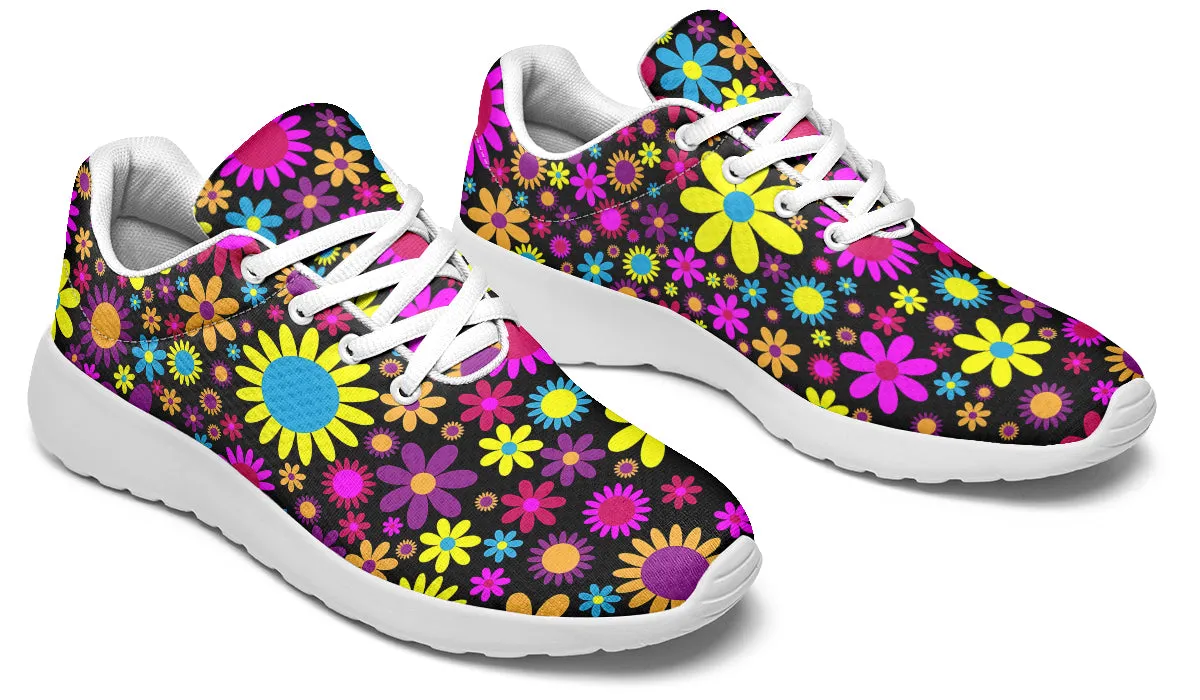 Funky Retro Flowers Sneakers