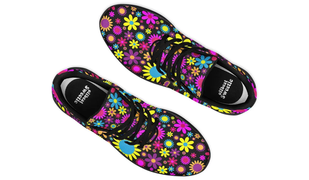 Funky Retro Flowers Sneakers