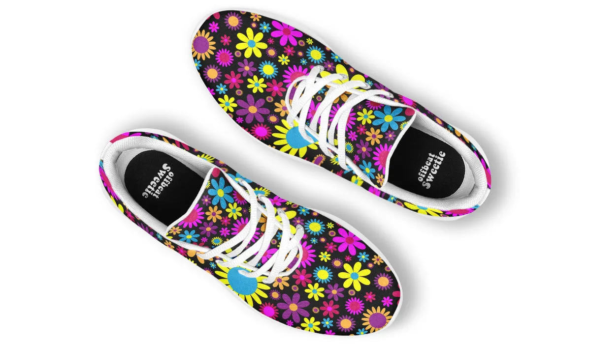 Funky Retro Flowers Sneakers