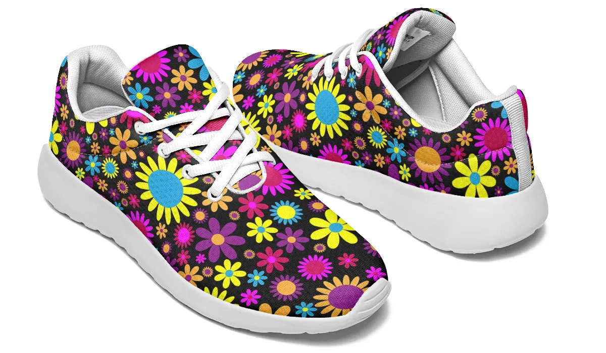 Funky Retro Flowers Sneakers