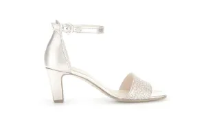 GABOR  Gold Barely-there Block Heel Sandal