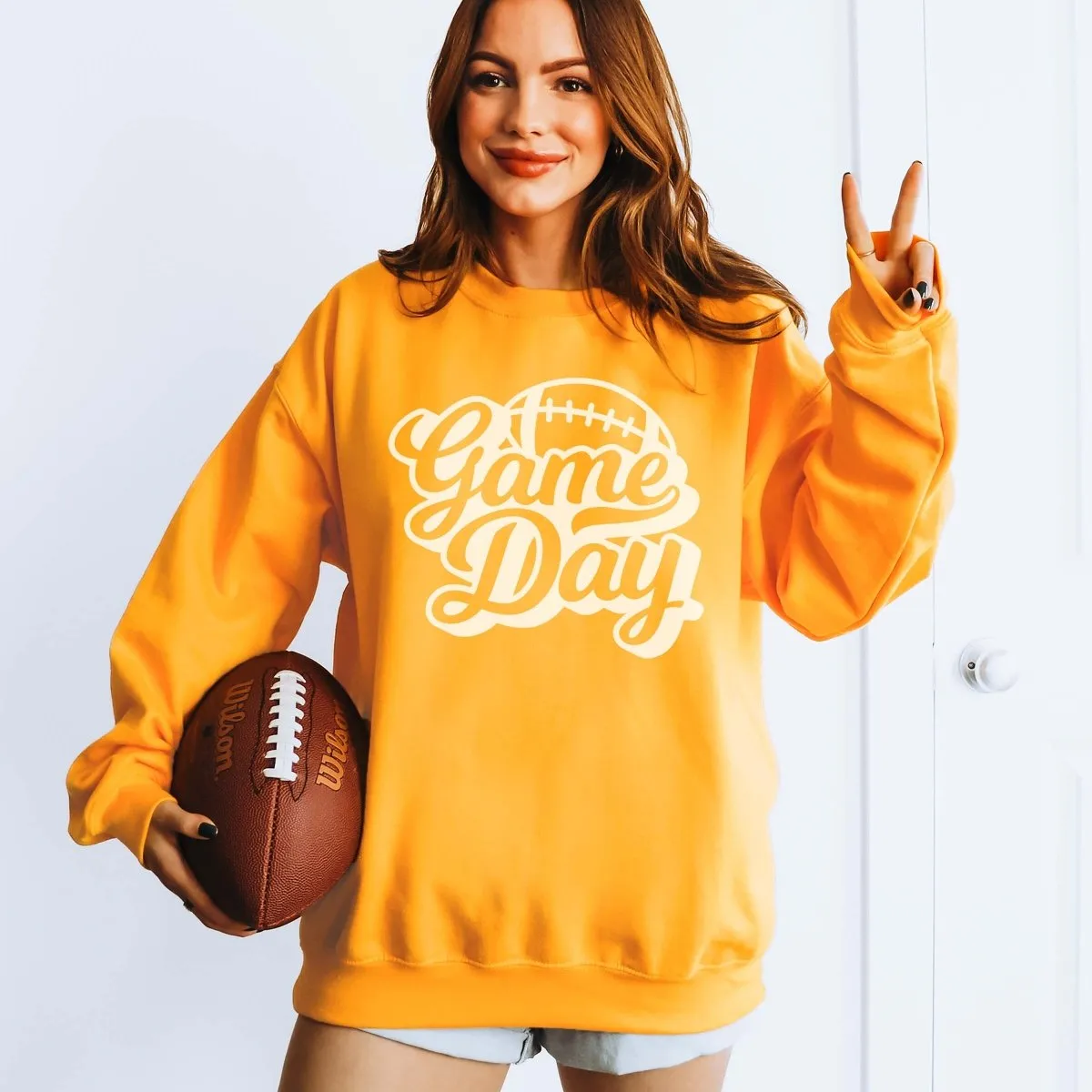 Game Day Script Football Wholesale Sweatshirt - Fast Shipping