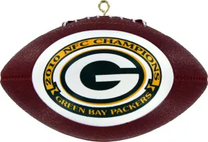 Green Bay Packers 2010 NFC Champions Football Shaped Ornament