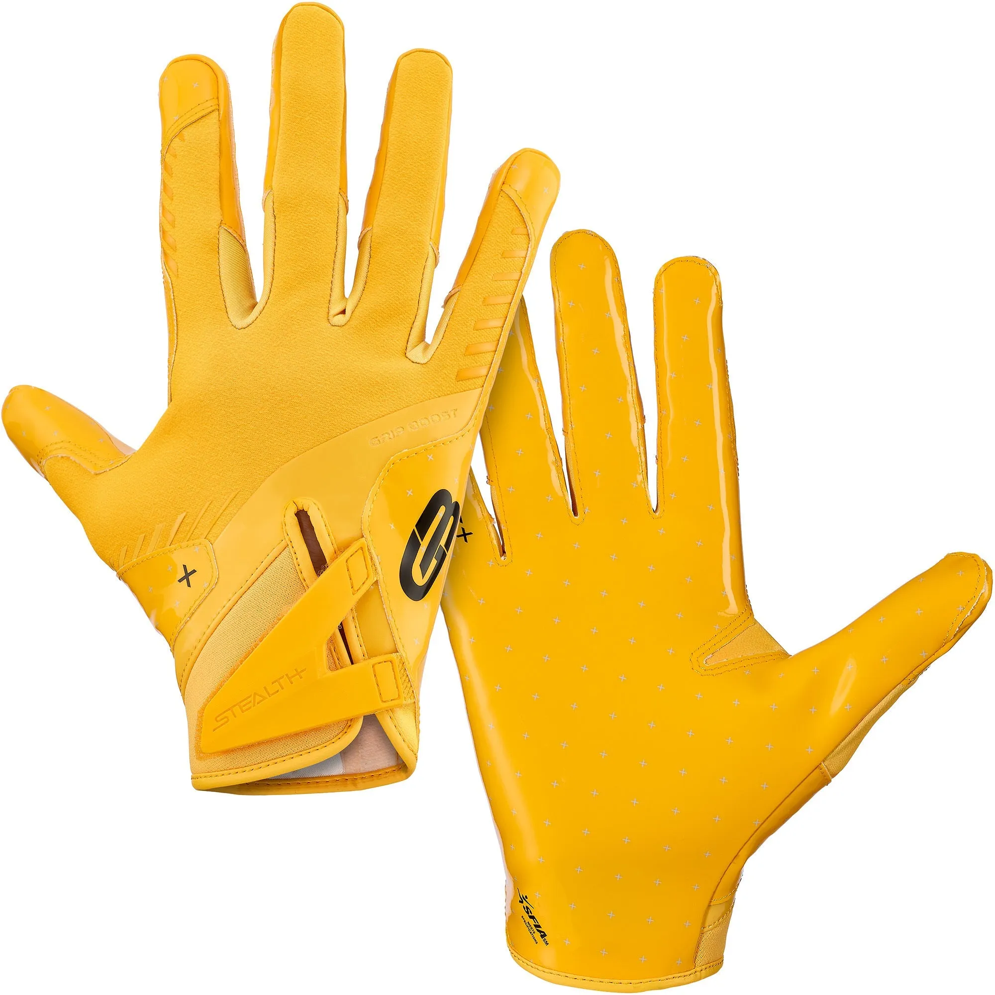 Grip Boost Solid Yellow Stealth 6.0 Boost Plus Youth Football Gloves