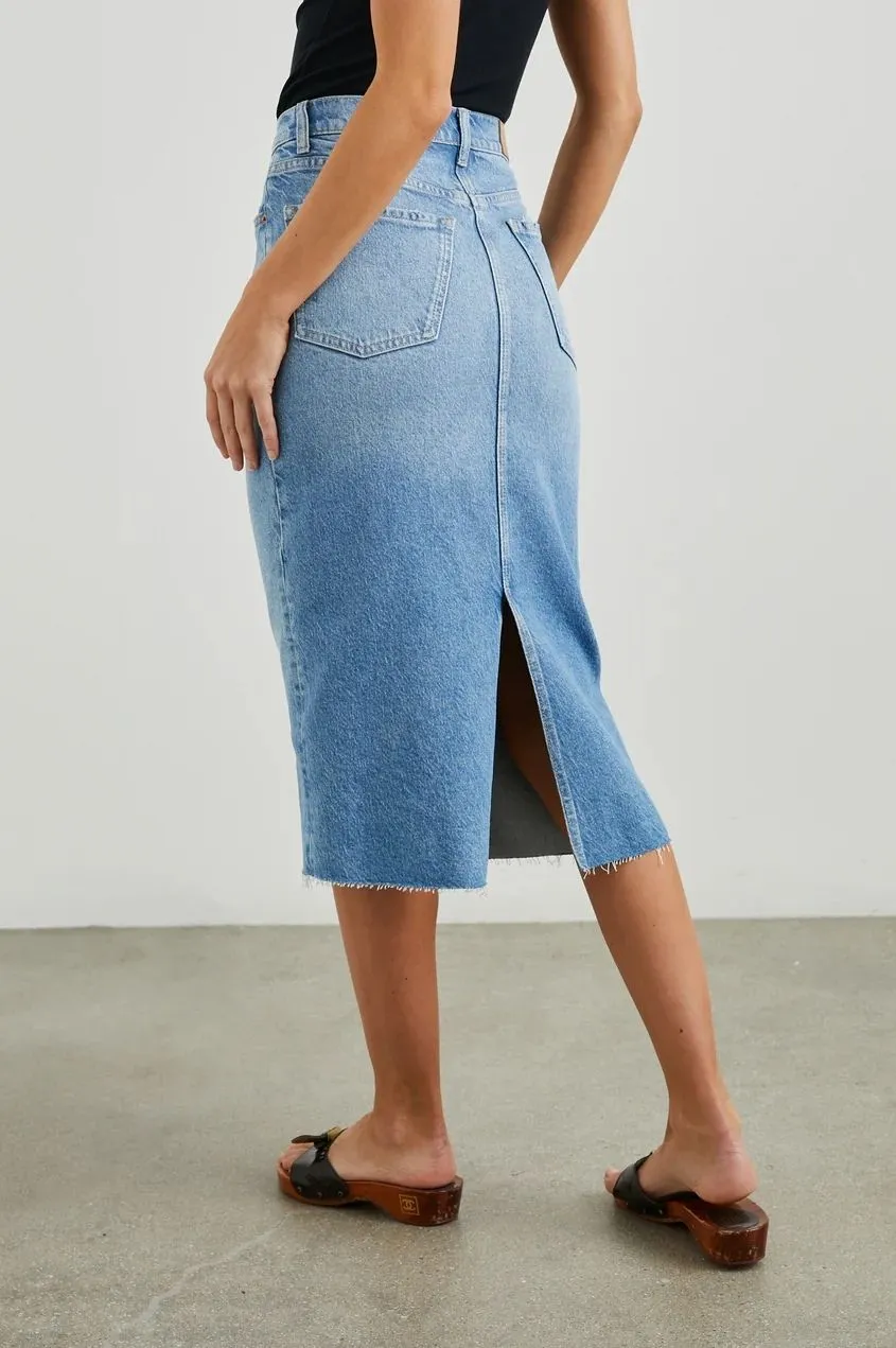 Highland Baja Blue Raw Hem Skirt