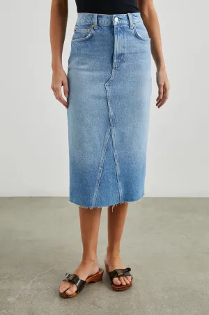 Highland Baja Blue Raw Hem Skirt