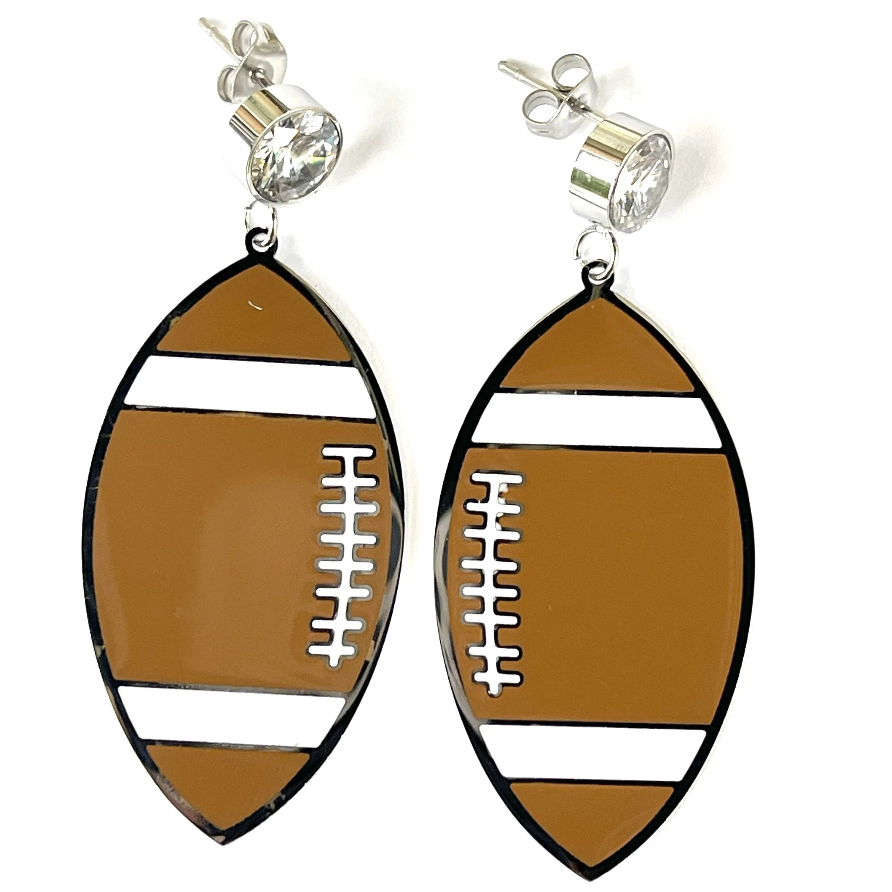 Hold Em Football Earrings