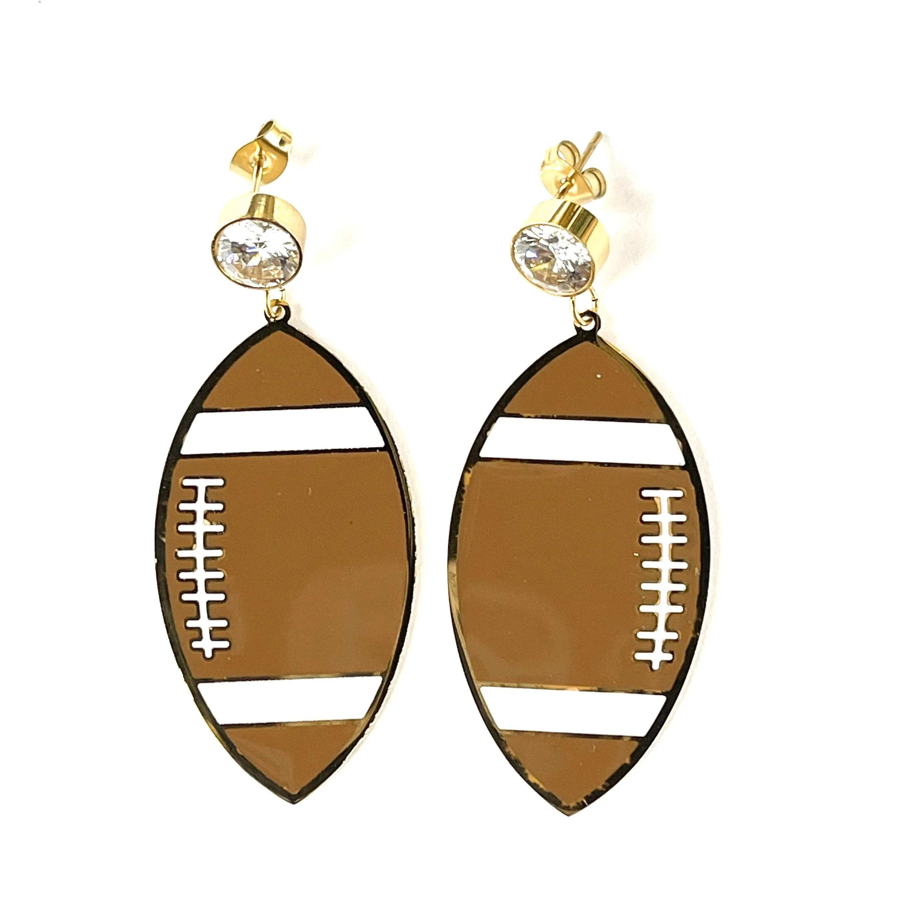 Hold Em Football Earrings