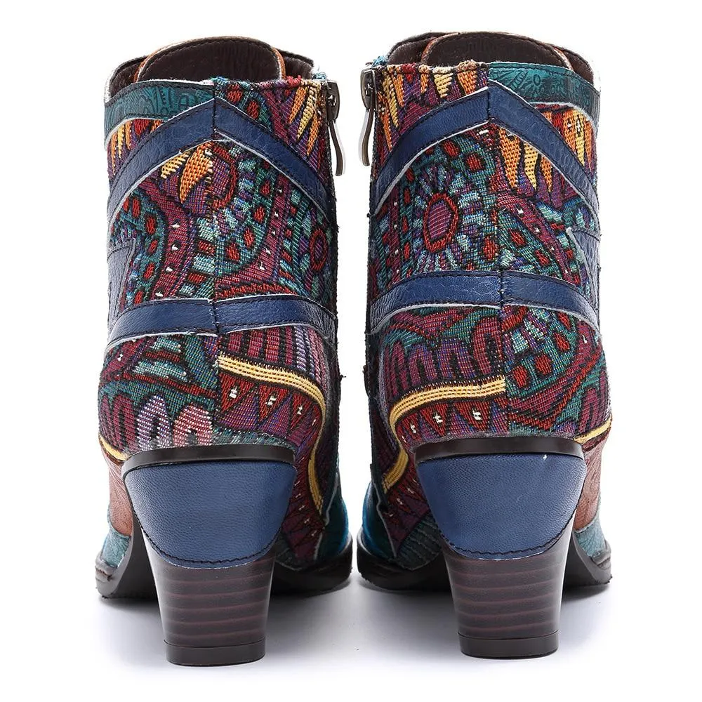 Infinity Boho Hippie Low Heel Ankle Boots