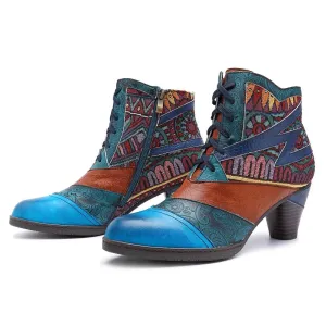 Infinity Boho Hippie Low Heel Ankle Boots