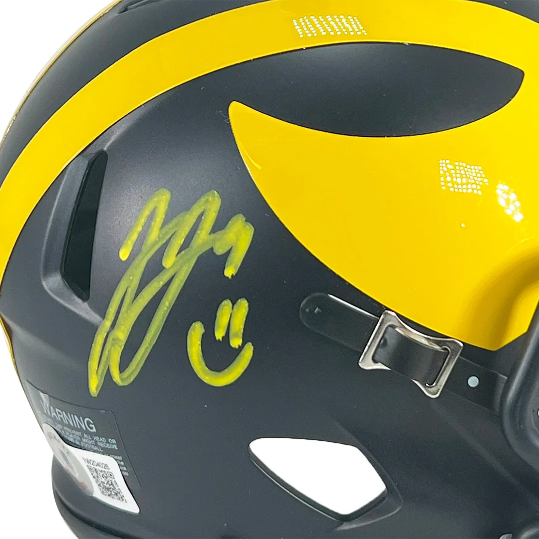 J.J. McCarthy Signed Michigan Wolverines Speed Mini Football Helmet (Beckett)