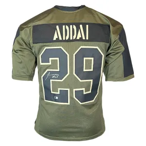 Joseph Addai Signed Indianapolis Salute to Service Football Jersey (Beckett)