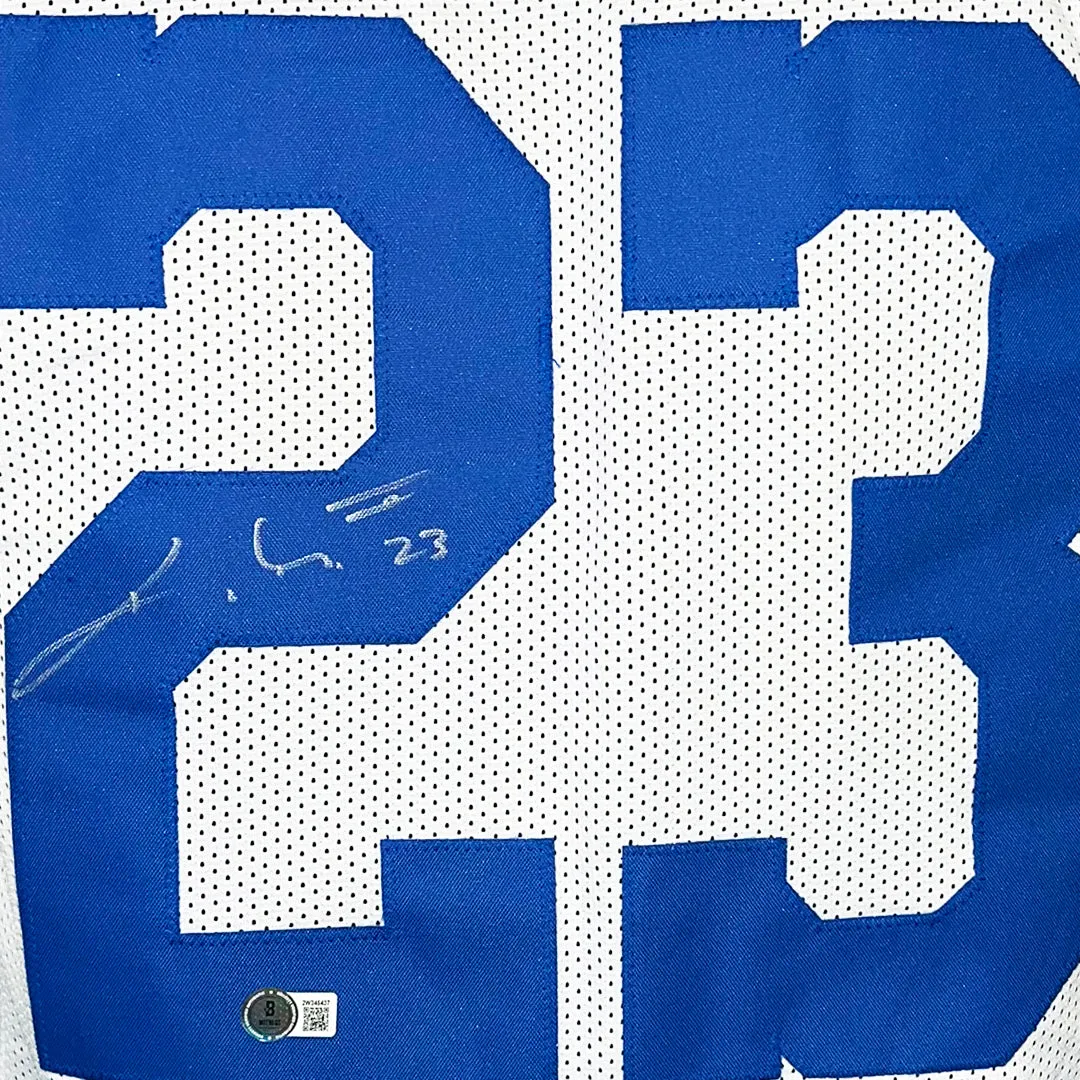 Kenny Moore II Signed Indianapolis White Football Jersey (Beckett)