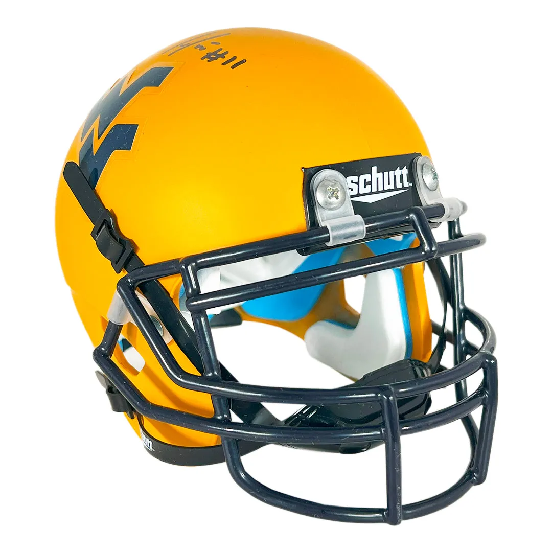 Kevin White Signed West Virginia Mountaineers Yellow Mini Schutt Football Helmet (Beckett)