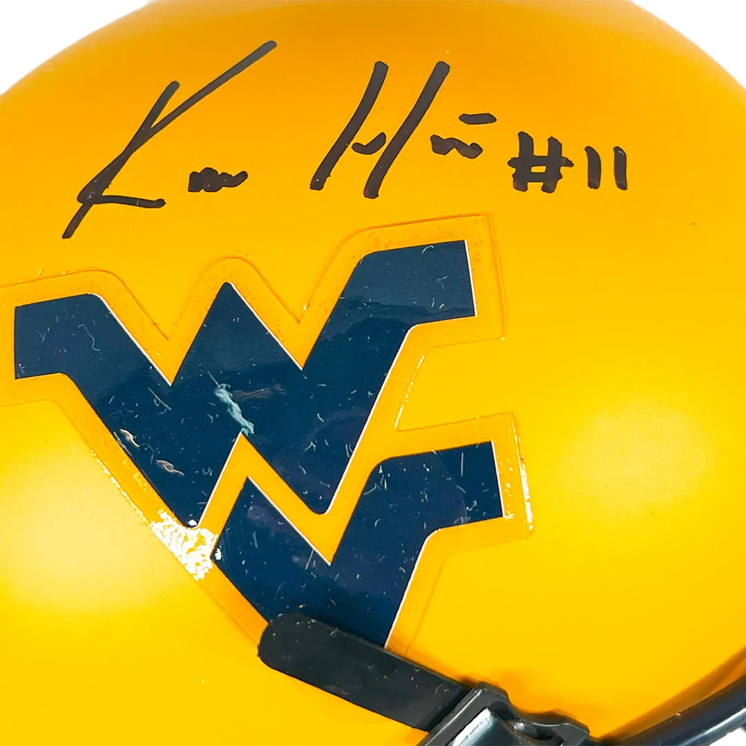 Kevin White Signed West Virginia Mountaineers Yellow Mini Schutt Football Helmet (Beckett)