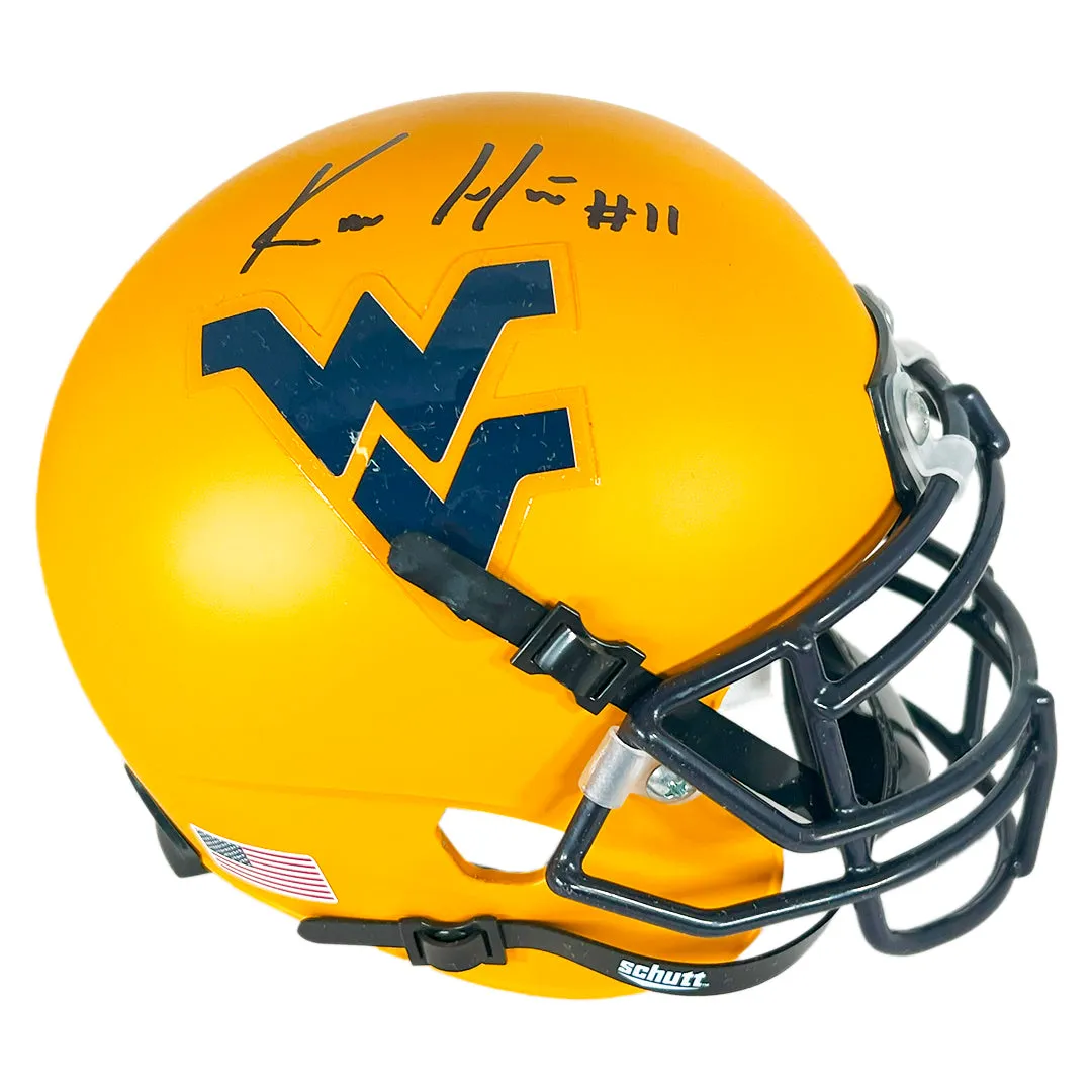 Kevin White Signed West Virginia Mountaineers Yellow Mini Schutt Football Helmet (Beckett)