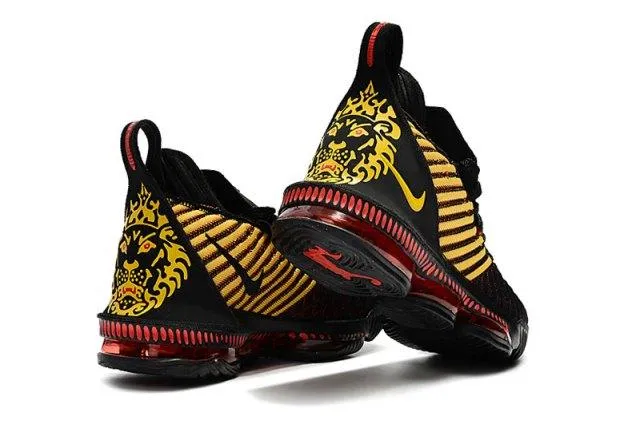 LeBron 16 King Black Gold Red Men's Basketball Shoes