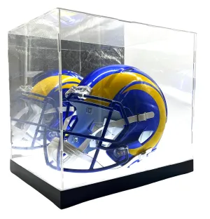 LED Lights Full Size Football Helmet or Sneakers Acrylic Display Case Showcase Box UV  Mirror Memorabilia Storage Box with Base Dustproof