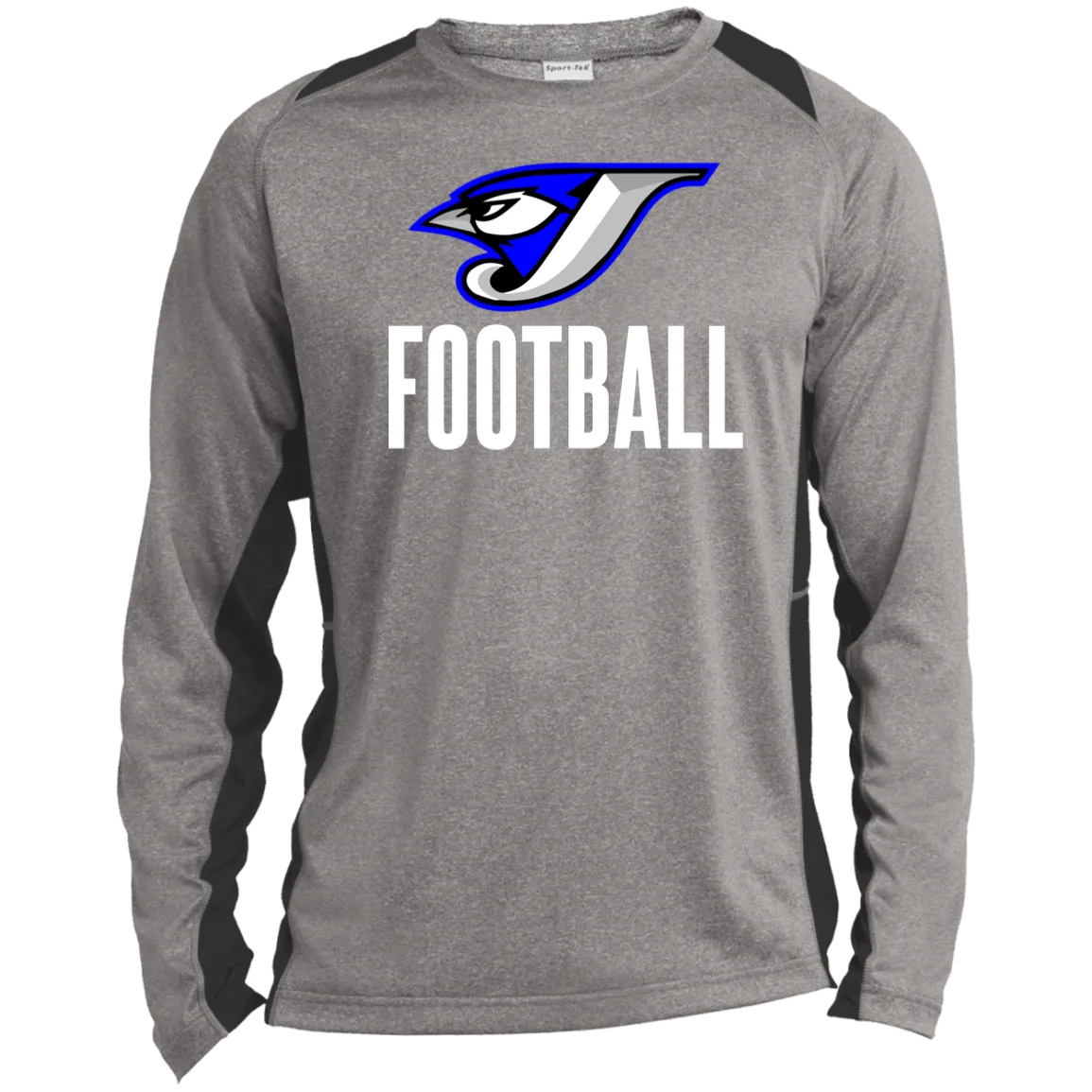 Logo Football ST361LS Long Sleeve Heather Colorblock Performance Tee