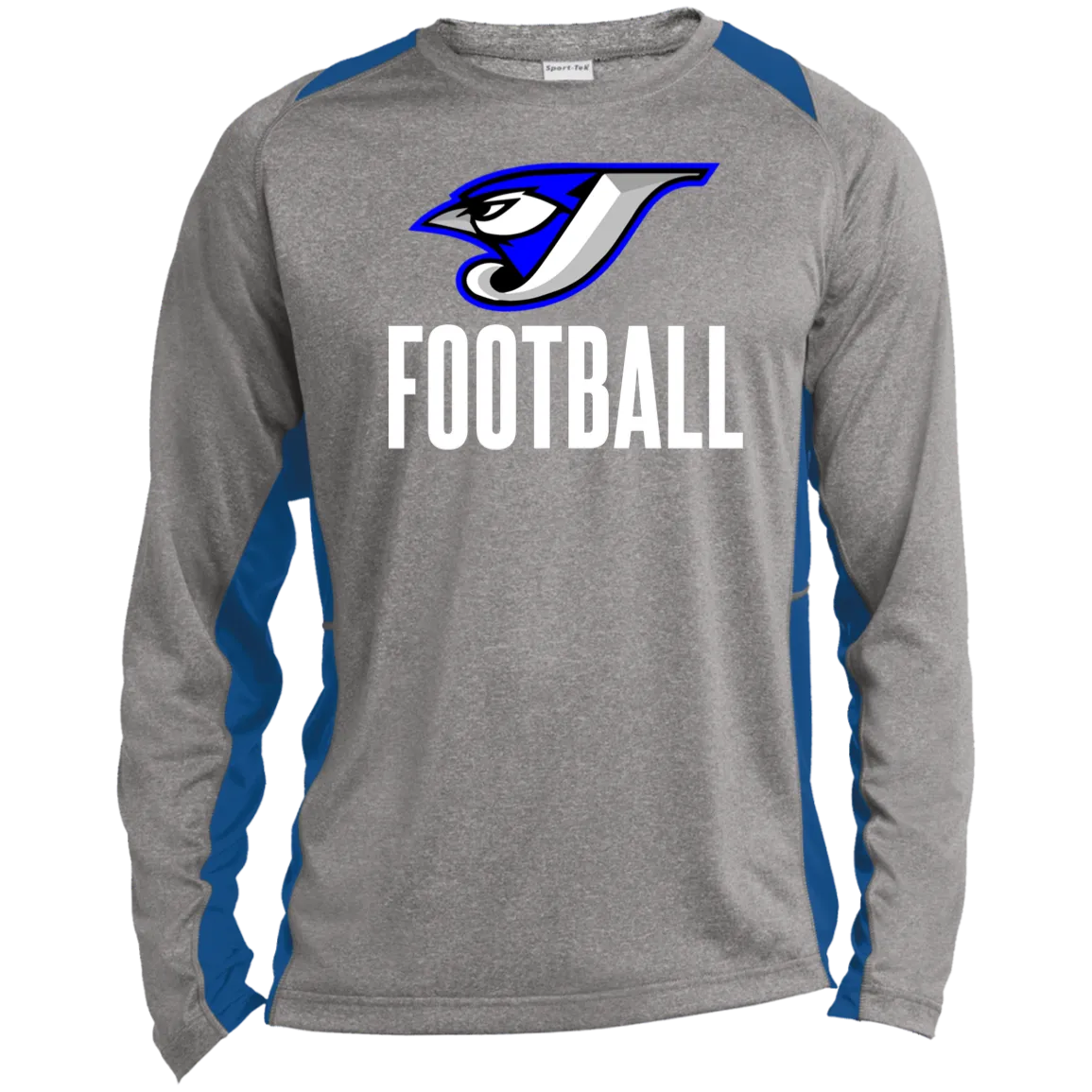 Logo Football ST361LS Long Sleeve Heather Colorblock Performance Tee