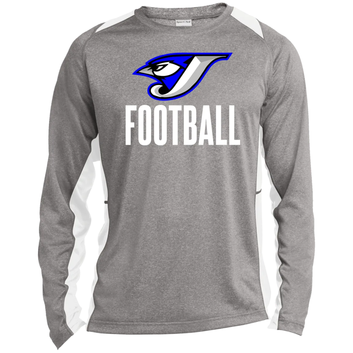 Logo Football ST361LS Long Sleeve Heather Colorblock Performance Tee