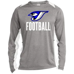 Logo Football ST361LS Long Sleeve Heather Colorblock Performance Tee