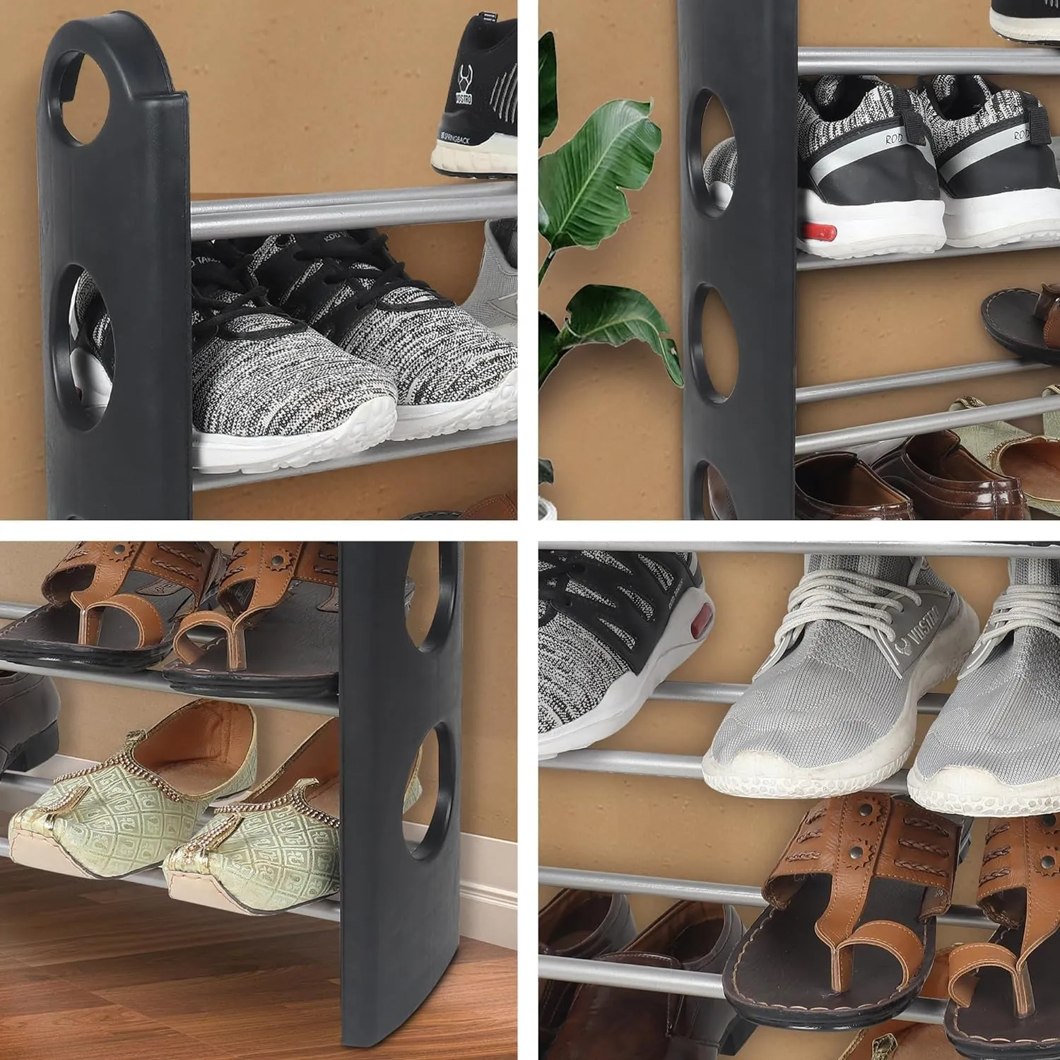 LOTSPEK Shoe Rack DIY Portable Shoe Rack Organizer/Multi-Purpose Shelf Storage Cabinet Stand Expandable for Heels, Boots, Slippers Plastic Portable and Folding Shoe Rack(Nw) (12-Shlef-