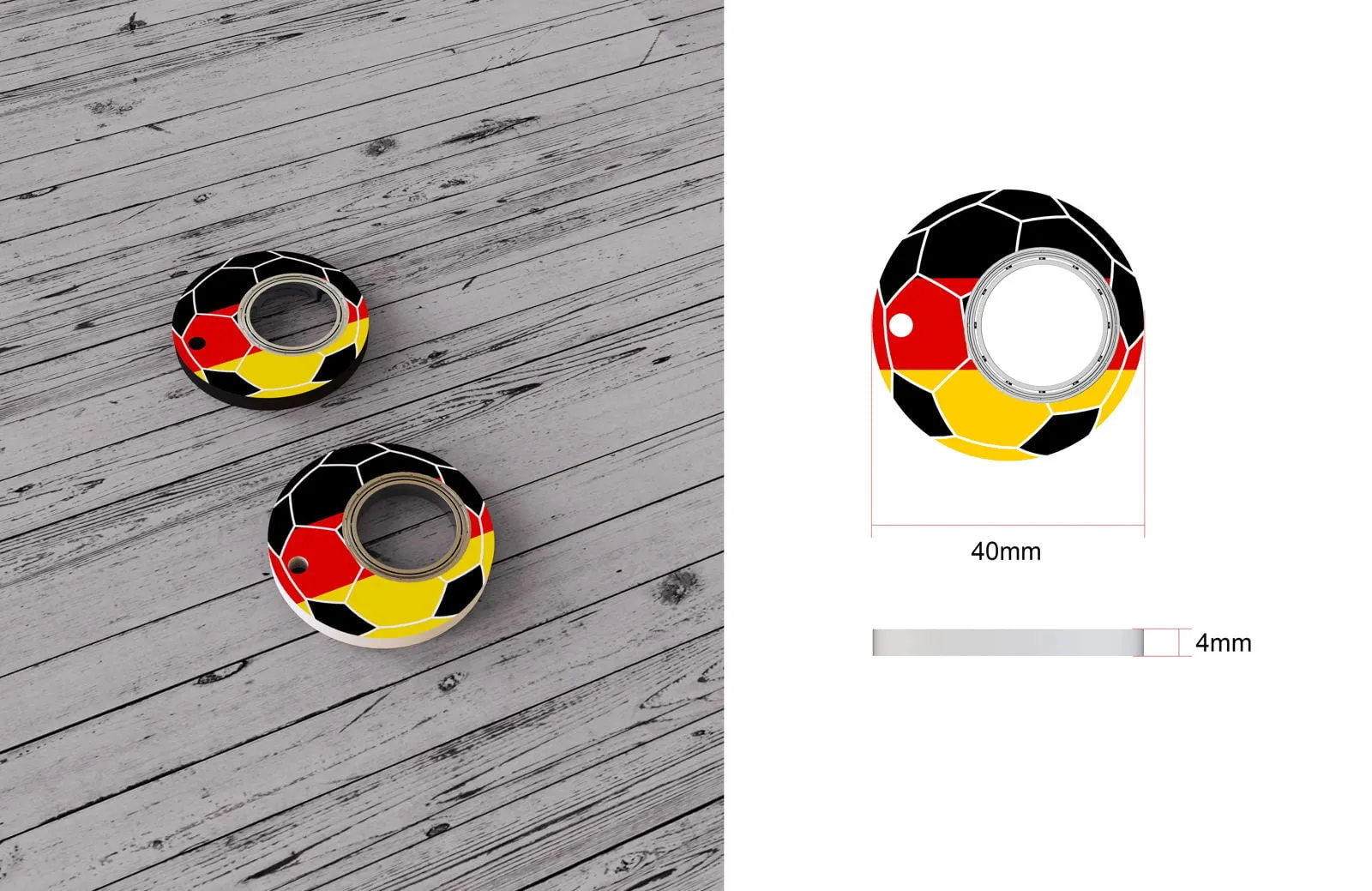 LovelyRLovely Anti-Anxiety Football Fidget Spinner Keychain