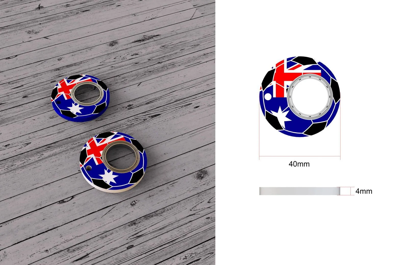 LovelyRLovely Anti-Anxiety Football Fidget Spinner Keychain