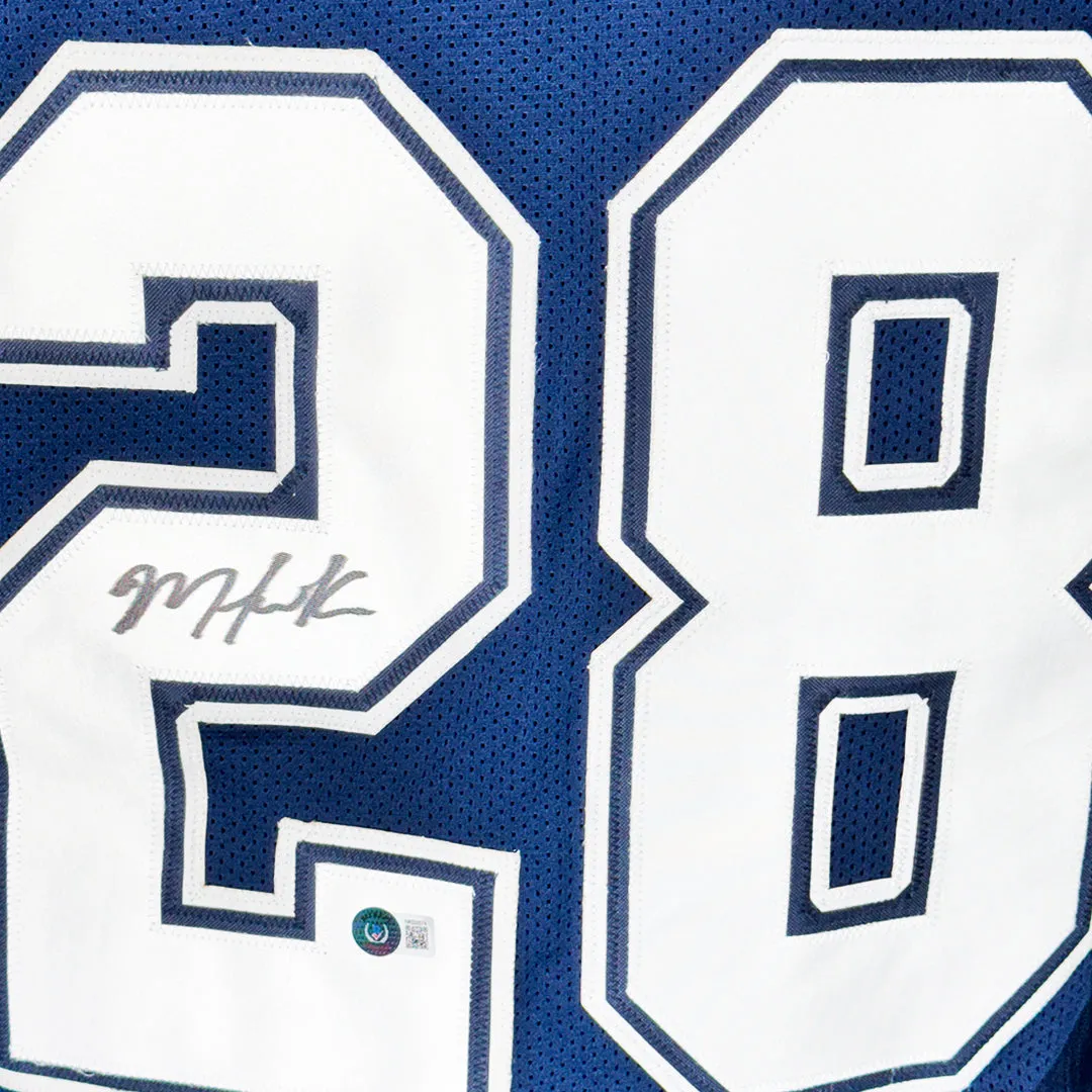 Malik Hooker Signed Dallas Blue Football Jersey (Beckett)