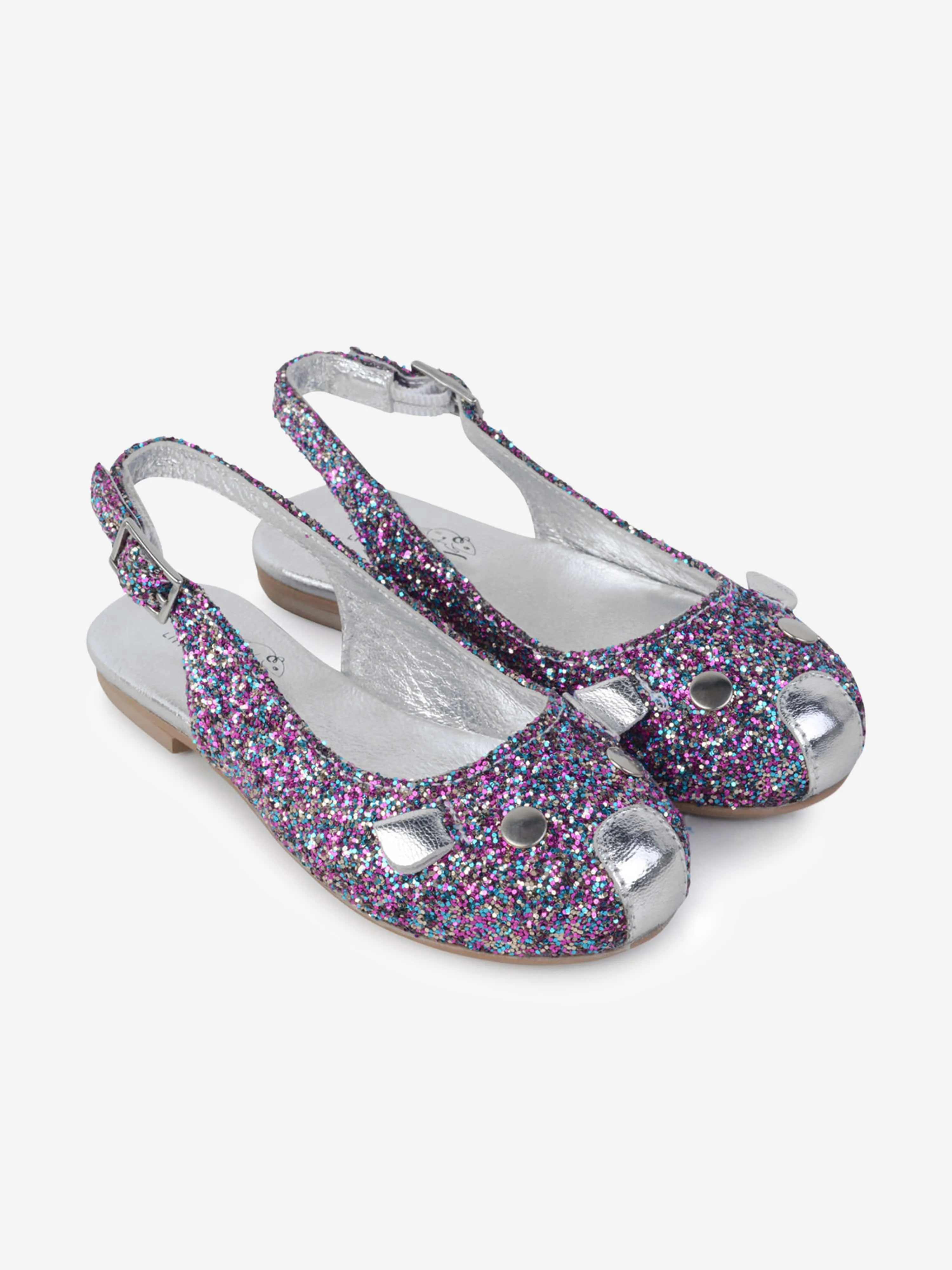 MARC JACOBS Girls Glitter Slingback Mouse Shoes