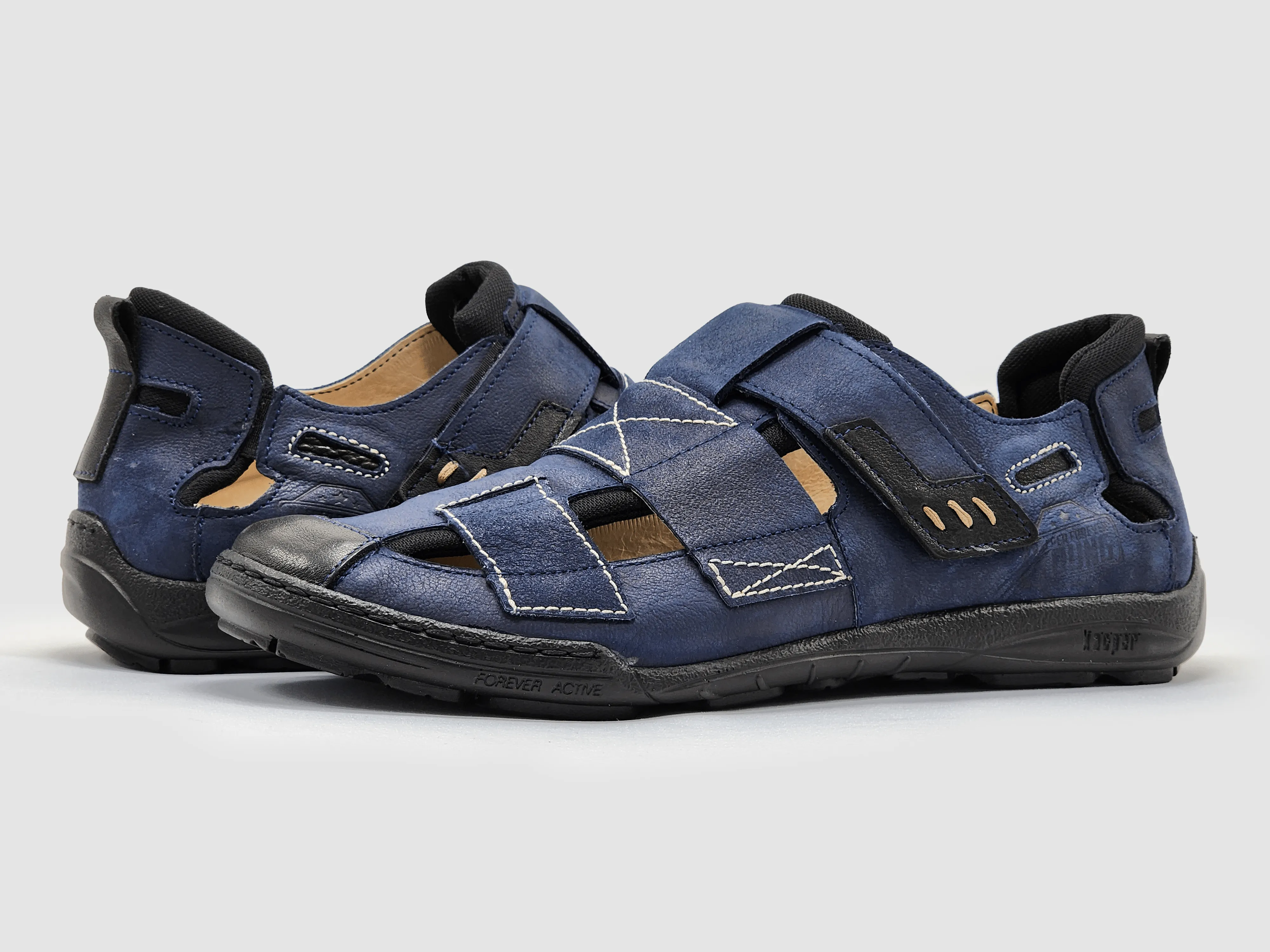 Men's Leather Sandals - Blue