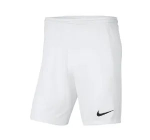 Mens Nike Park 3 Dri-Fit White Athletic Football Shorts