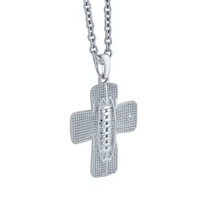 Mini Blitz Football Cross Necklace | Sterling Silver