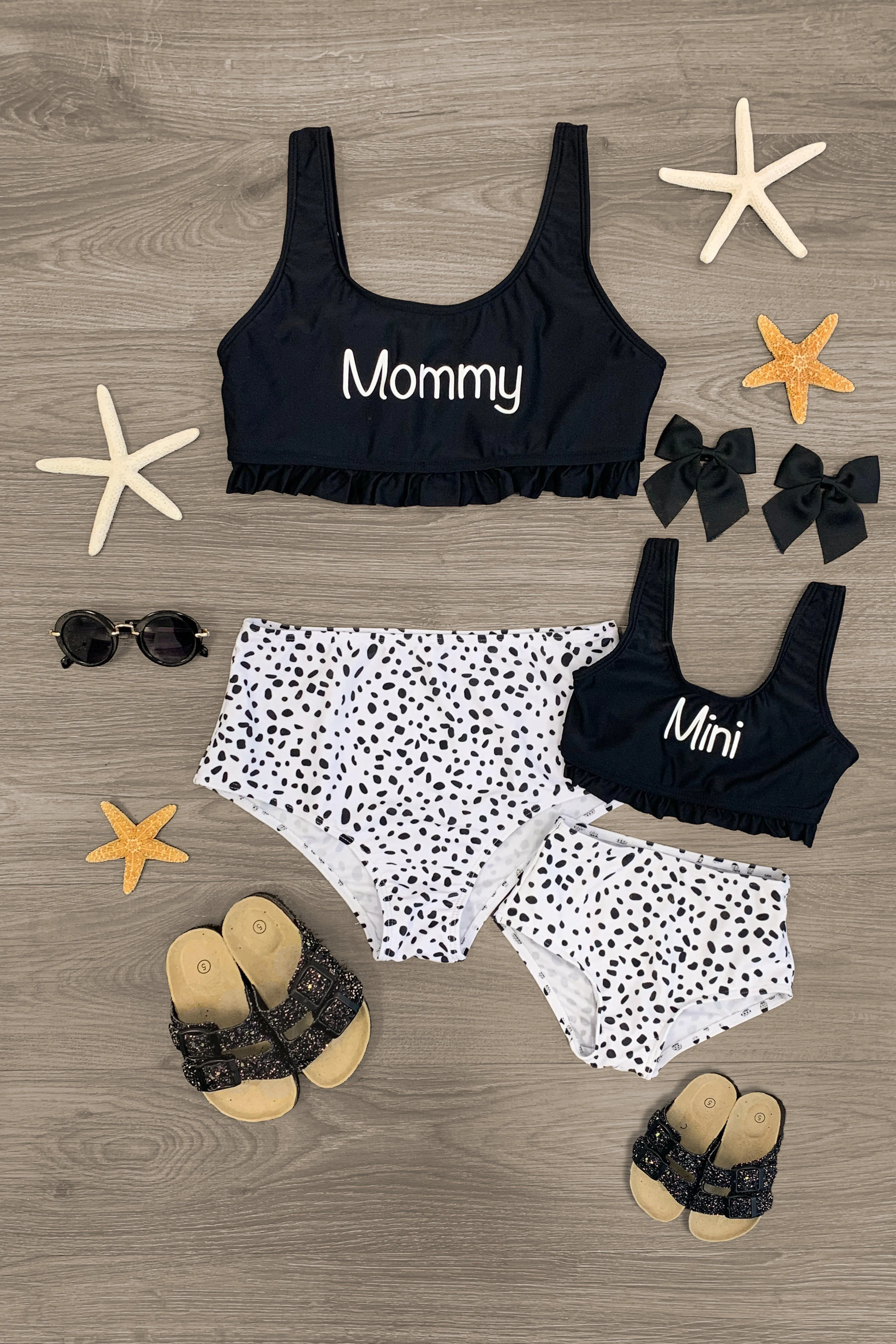 Mom & Me - "Mommy & Mini" Black & White Bikini