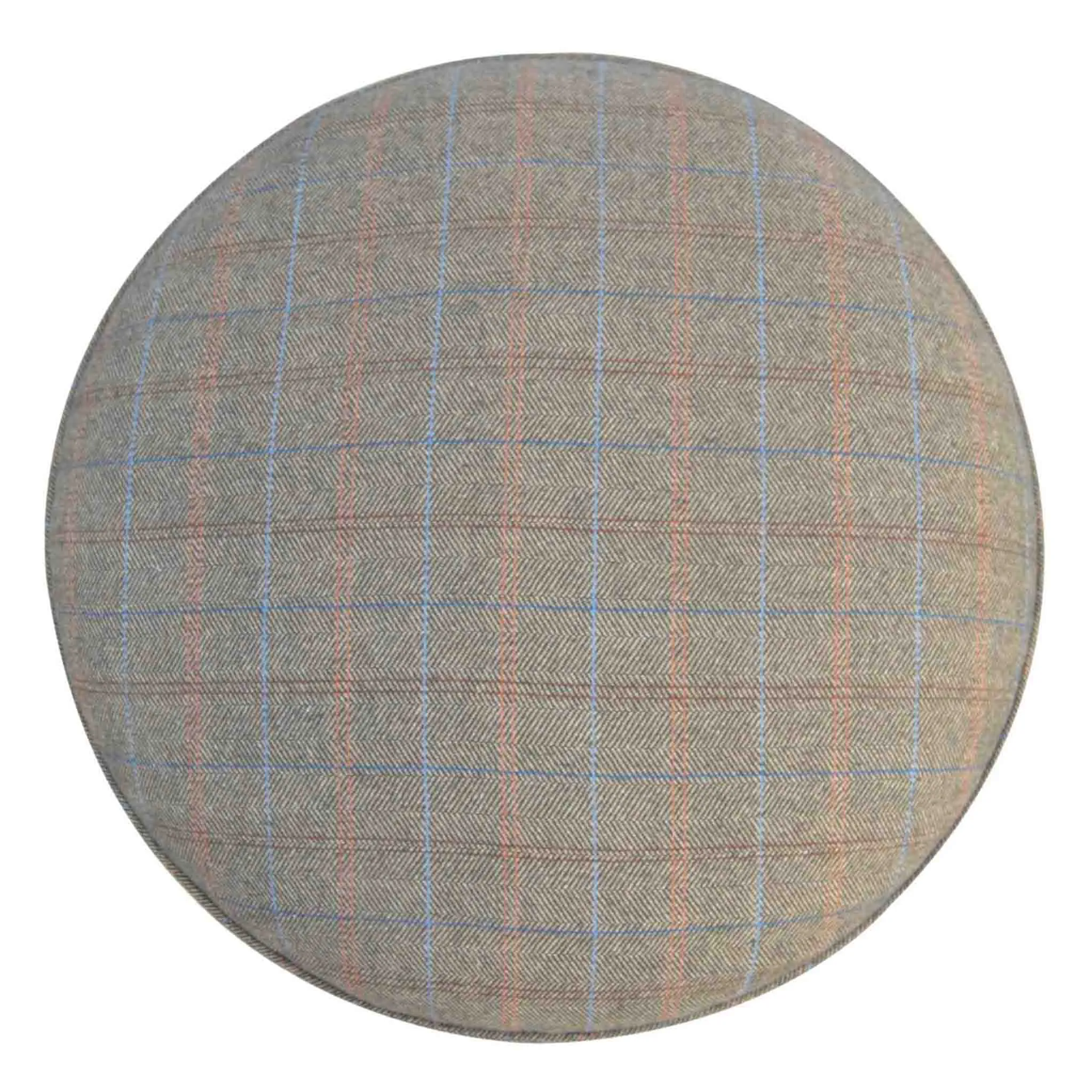 Multi Tweed Round Footstool