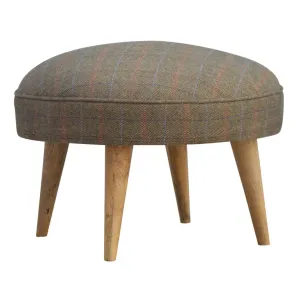 Multi Tweed Round Footstool