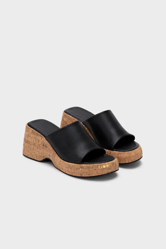 NATURAL CORK WEDGE HEEL SLIDE