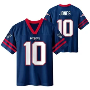 New - NFL New England Patriots Boys' Short Sleeve Jones Jersey Team Licensed, L