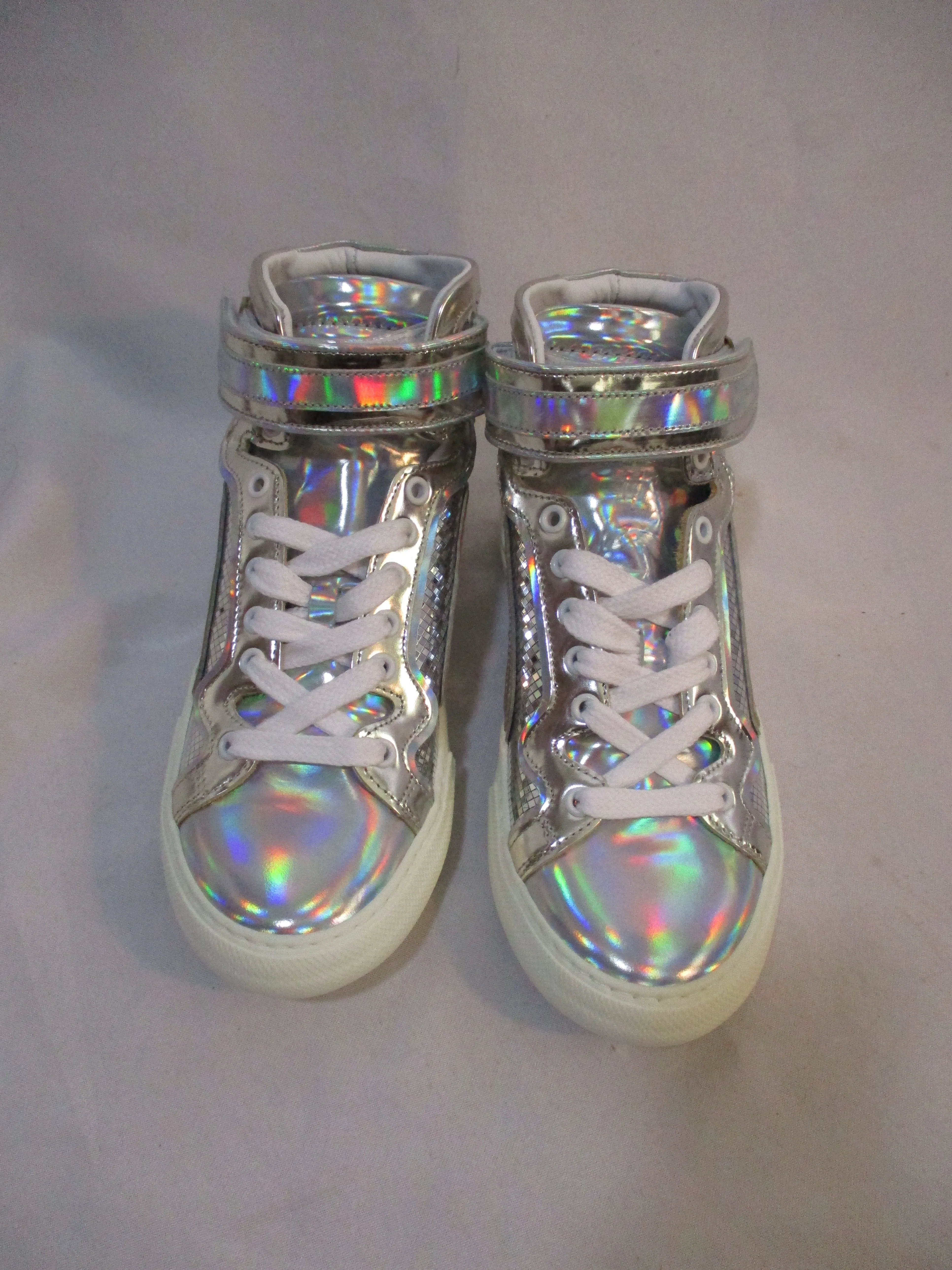 NEW PIERRE HARDY SILVER MIRROR Sneaker TRAINER Shoe 36 SILVER Glittery