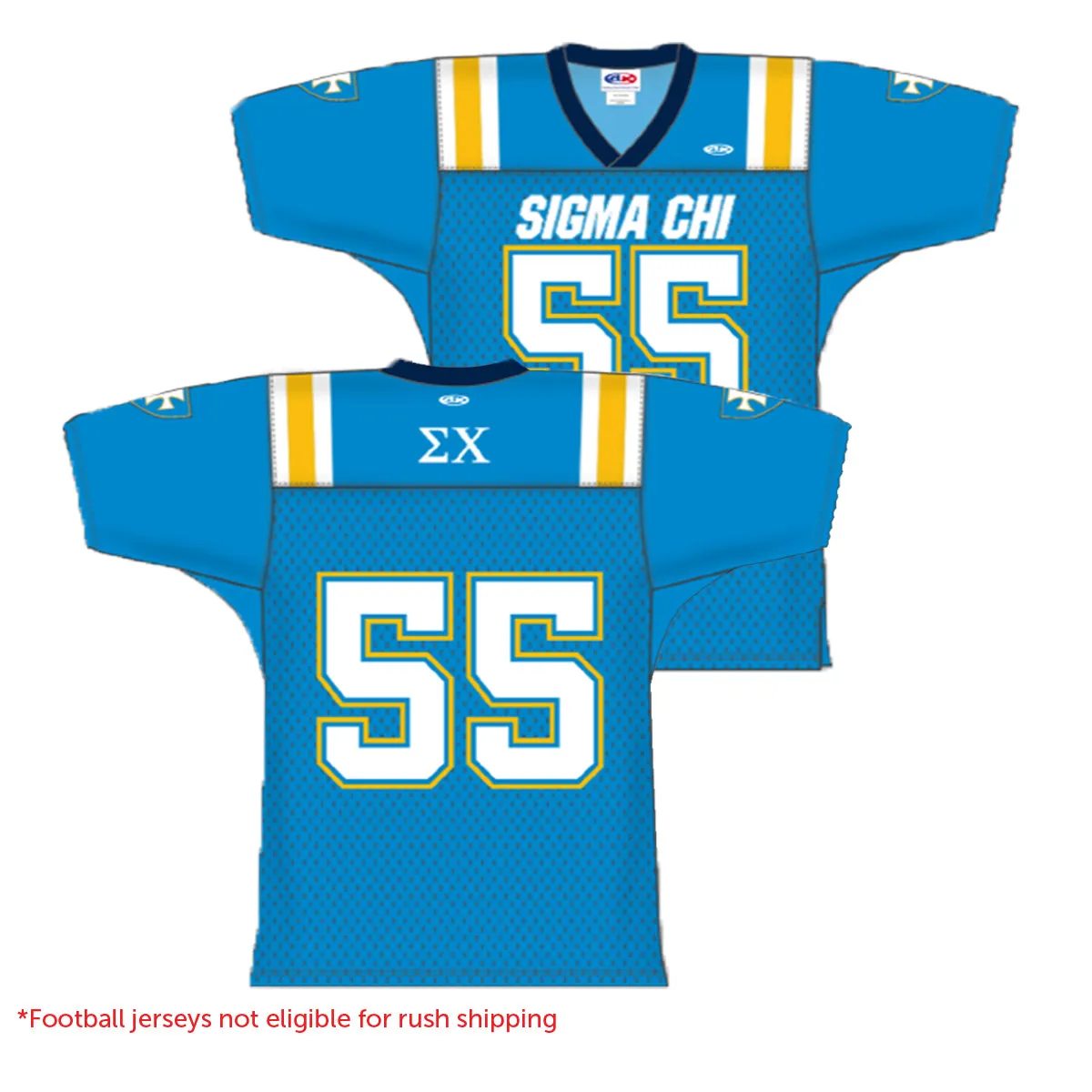 New! Sigma Chi Sublimated Football Jersey