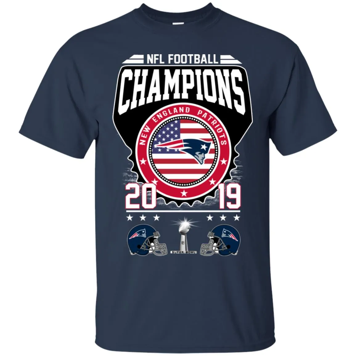 Nfl – Football Champions New England Patriots Super Bowl 2019 Men Cotton T-Shirt