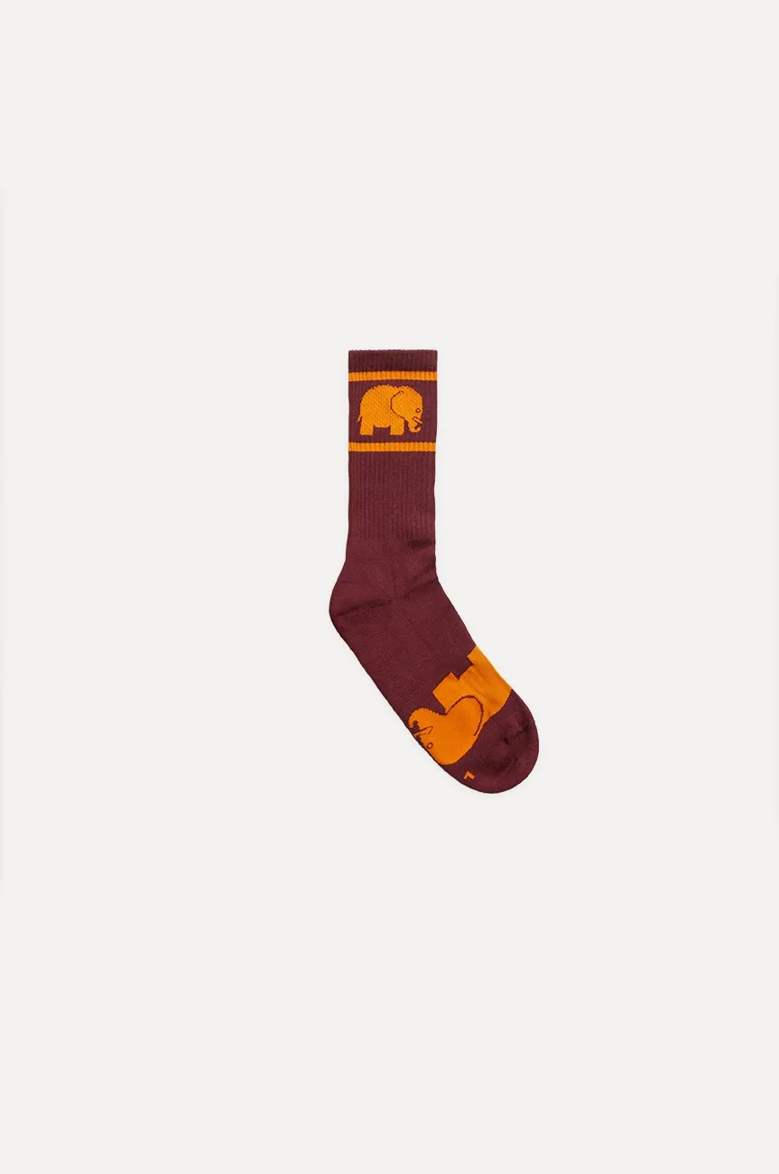 Organic Cotton Athletic Socks Burgundy