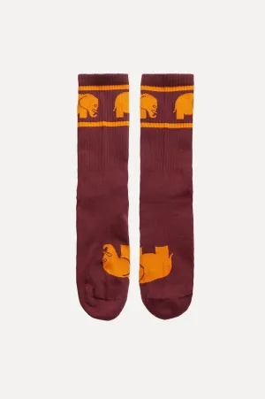 Organic Cotton Athletic Socks Burgundy