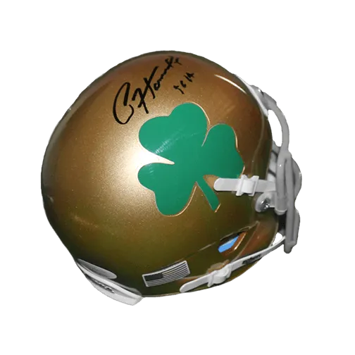 Paul Hornung Notre Dame Shamrock Autographed Football Mini Helmet Gold (JSA)