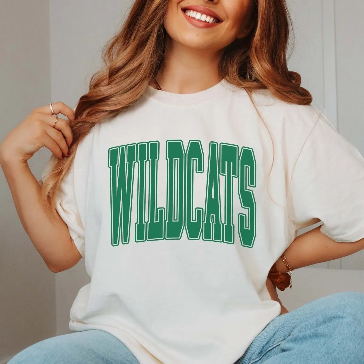 Personalized Collegiate Letter Comfort Color Tee